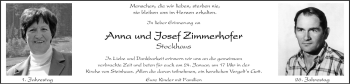 Traueranzeige von Josef Zimmerhofer von Dolomiten