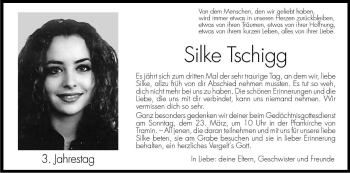 Traueranzeige von Silke Tschigg von Dolomiten