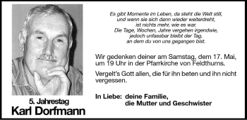 Traueranzeige von Karl Dorfmann von Dolomiten