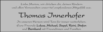 Traueranzeige von Thomas Innerhofer von Dolomiten
