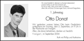 Traueranzeige von Otto Donat von Dolomiten