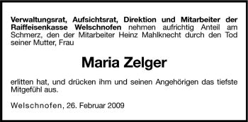 Traueranzeige von Maria Mahlknecht von Dolomiten