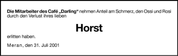 Traueranzeige von Horst  von Dolomiten
