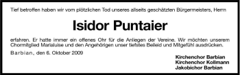 Traueranzeige von Isidor Puntaier von Dolomiten