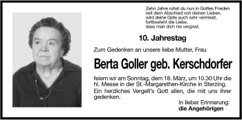 Traueranzeige von Berta Goller von Dolomiten