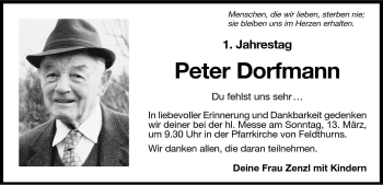 Traueranzeige von Peter Dorfmann von Dolomiten