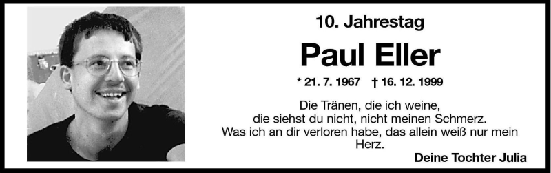 Traueranzeige für Paul Eller vom 16.12.2009 aus Dolomiten