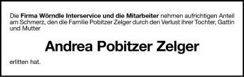 Traueranzeige von Andrea Pobitzer Zelger von Dolomiten