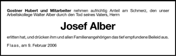 Traueranzeige von Josef Alber von Dolomiten
