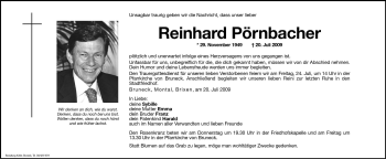 Traueranzeige von Reinhard Pörnbacher von Dolomiten