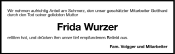 Traueranzeige von Frida Wurzer von Dolomiten