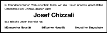 Traueranzeige von Josef Chizzali von Dolomiten