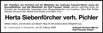 Traueranzeige von Herta Pichler von Dolomiten