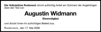 Traueranzeige von Augustin Widmann von Dolomiten