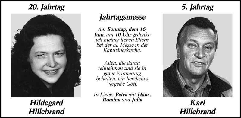 Traueranzeige für Karl Hillebrand vom 15.06.2002 aus Dolomiten