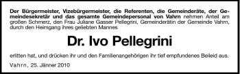 Traueranzeige von Ivo Pellegrini von Dolomiten