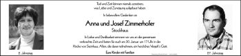 Traueranzeige von Josef Zimmerhofer von Dolomiten