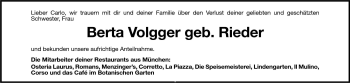 Traueranzeige von Berta Volgger von Dolomiten