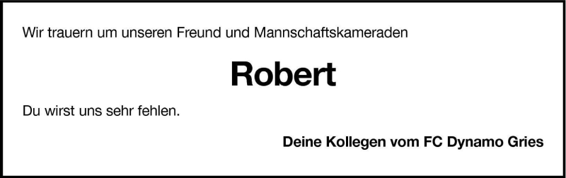  Traueranzeige für Robert  vom 10.04.2001 aus Dolomiten