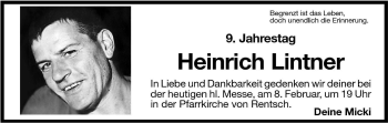 Traueranzeige von Heinrich Lintner von Dolomiten