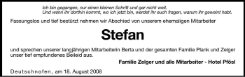 Traueranzeige von Stefan  von Dolomiten