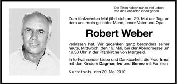 Traueranzeige von Robert Weber von Dolomiten