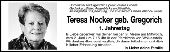 Traueranzeige von Teresa Nocker von Dolomiten