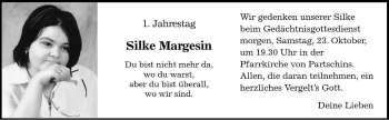 Traueranzeige von Silke Margesin von Dolomiten