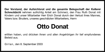 Traueranzeige von Otto Donat von Dolomiten