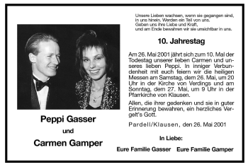 Traueranzeige von Peppi Gasser von Dolomiten