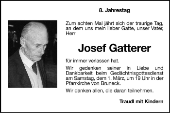 Traueranzeige von Josef Gatterer von Dolomiten