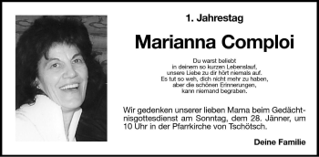 Traueranzeige von Marianna Comploi von Dolomiten