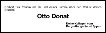Traueranzeige von Otto Donat von Dolomiten