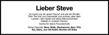 Traueranzeige von Steve  von Dolomiten