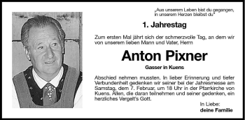 Traueranzeige von Anton Pixner von Dolomiten