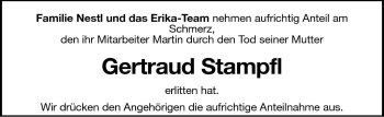Traueranzeige von Gertraud Stampfl von Dolomiten