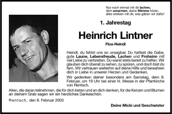 Traueranzeige von Heinrich Lintner von Dolomiten