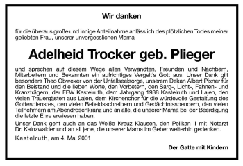 Traueranzeige von Adelheid Trocker von Dolomiten