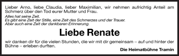 Traueranzeige von Renate  von Dolomiten