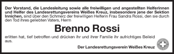 Traueranzeige von Brenno Rossi von Dolomiten