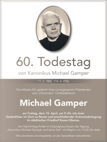 Traueranzeige von Michael Gamper von Dolomiten
