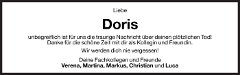 Traueranzeige von Doris  von Dolomiten
