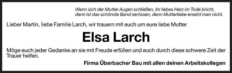  Traueranzeige für Elsa Larch vom 13.04.2012 aus Dolomiten