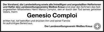 Traueranzeige von Genesio Comploi von Dolomiten