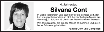 Traueranzeige von Silvana Cont von Dolomiten