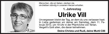 Traueranzeige von Ulli Vill von Dolomiten