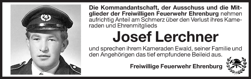  Traueranzeige für Josef Lerchner vom 07.05.2013 aus Dolomiten