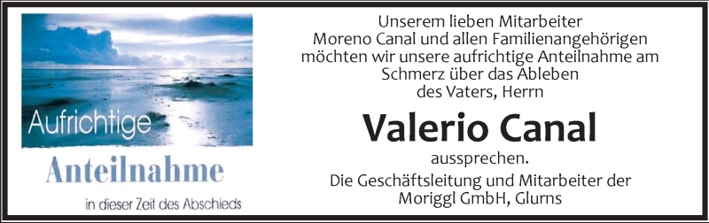  Traueranzeige für Valerio Canal vom 28.02.2014 aus Dolomiten