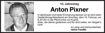 Traueranzeige von Anton Pixner von Dolomiten
