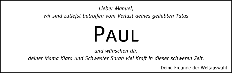  Traueranzeige für Paul  vom 18.03.2014 aus Dolomiten